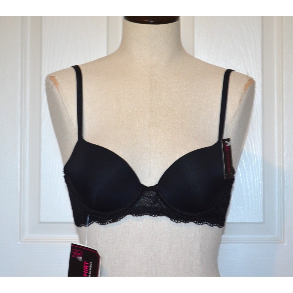 No Boundaries Black T-Shirt Bra Womens Size 32B Converts to Racerback Underwire